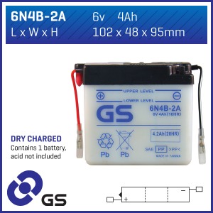 GS Battery - 6N4B2A(DC) GS Battery - 6N4B2A(DC)