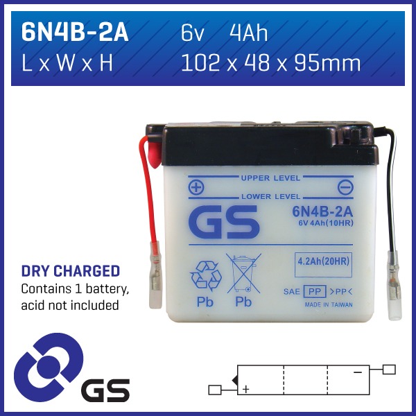 GS Battery - 6N4B2A(DC) GS Battery - 6N4B2A(DC)