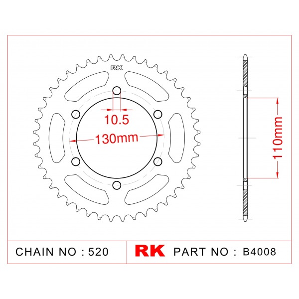 486-43 SPROCKET-REAR (JT1486)