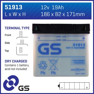 GS Battery 51913 (Acid Pack)(CP)