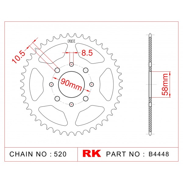 273-45 SPROCKET REAR (2034) 10221