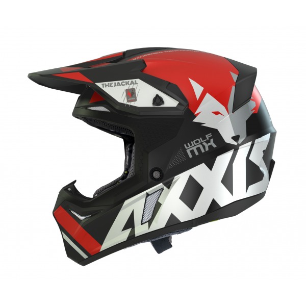 AXXIS WOLF JACKAL HELMET GLOSS RED-64