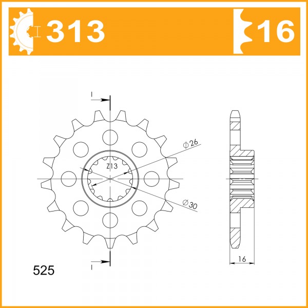 313-16 SPROCKET-FRONT