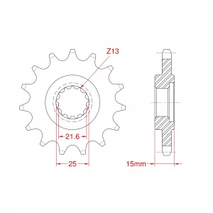 4023-14 SPROCKET FRONT (J) 1515