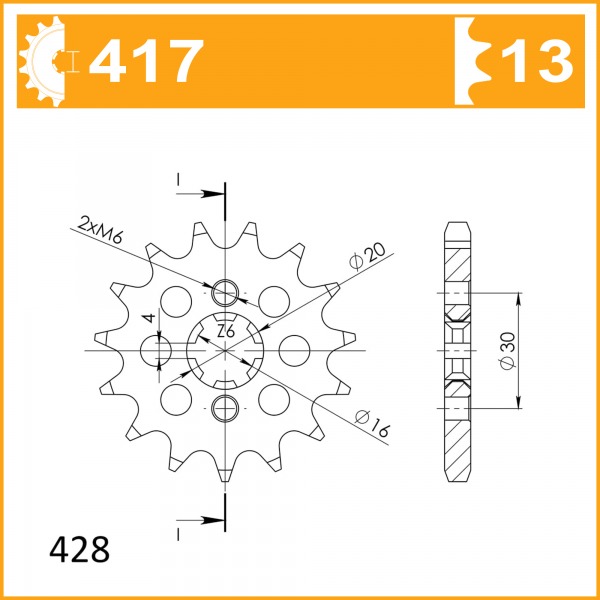 417-13 SPROCKET-FRONT END OF LINE