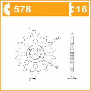 578-16 SPROCKET FRONT (P0