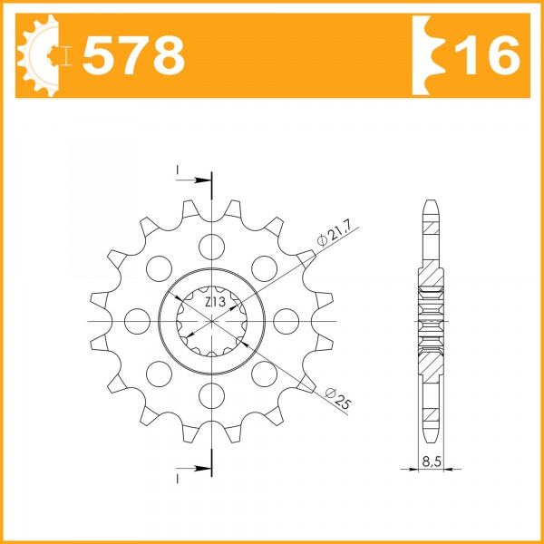 578-16 SPROCKET FRONT (P0