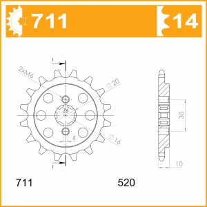 711-14 SPROCKET-FRONT (P)