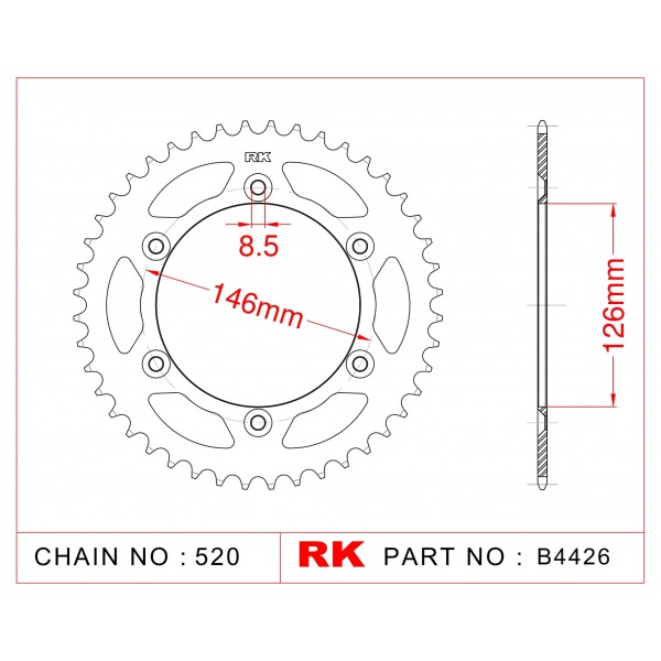 2036-47 SPROCKET REAR(808)(P)
