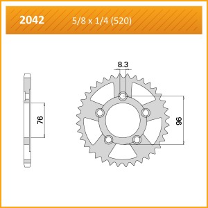 2042-43 SPROCKET REAR CARAT