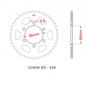 2057-46 SPROCKET REAR (JT468)
