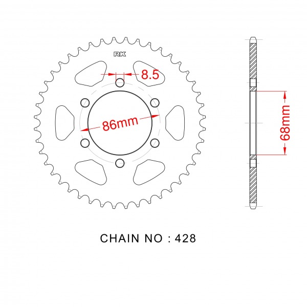 2057-46 SPROCKET REAR (JT468)