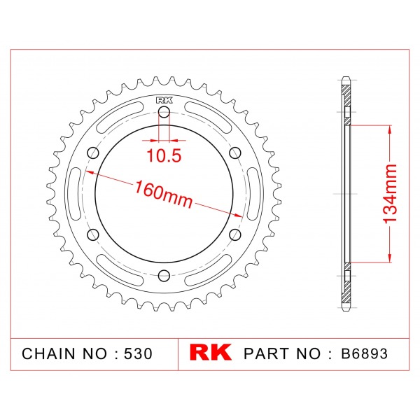 2060-40 SPROCKET REAR (JT1306) 10616