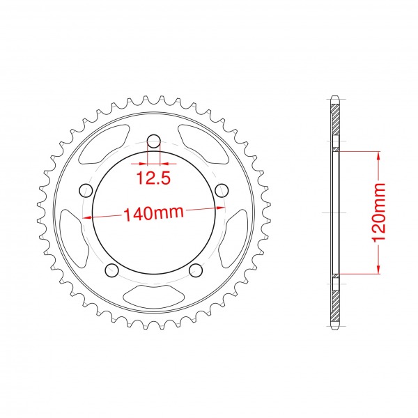 2086-43 SPROCKET REAR (J)(1797)