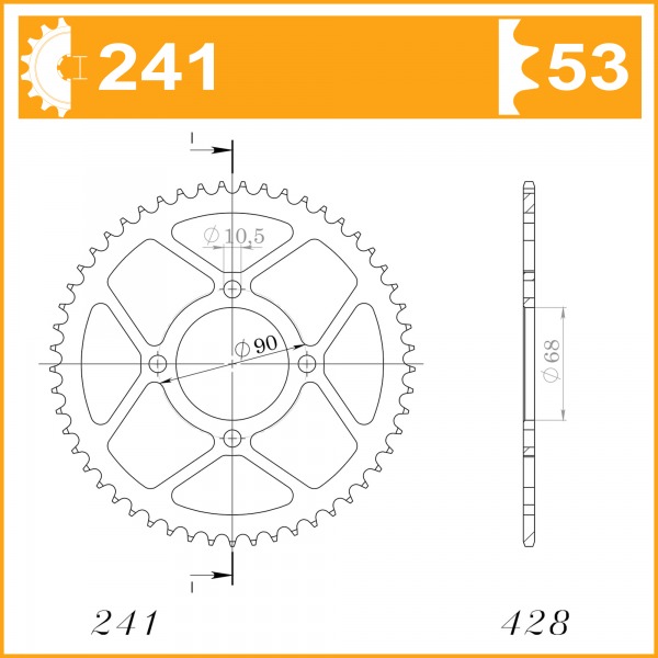 241-53 SPROCKET-REAR(P)
