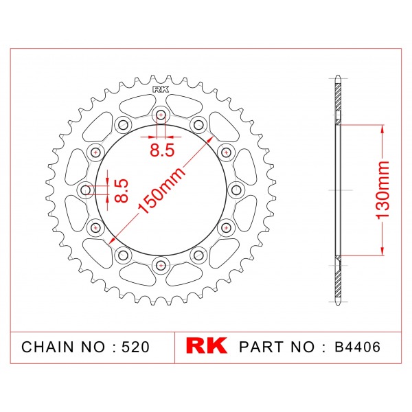 245-44 SPROCKET-REAR JT245/2