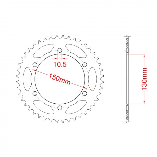 305-43 SPROCKET REAR (JT245/3)