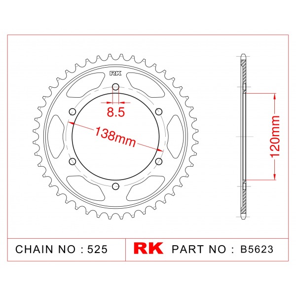 312-40 SPROCKET-REAR(P)
