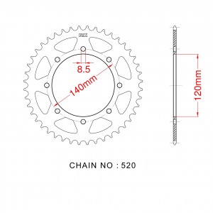 487-42 SPROCKET-REAR (P)