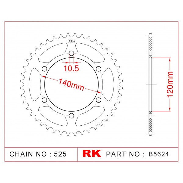498-44 SPROCKET-REAR(P)