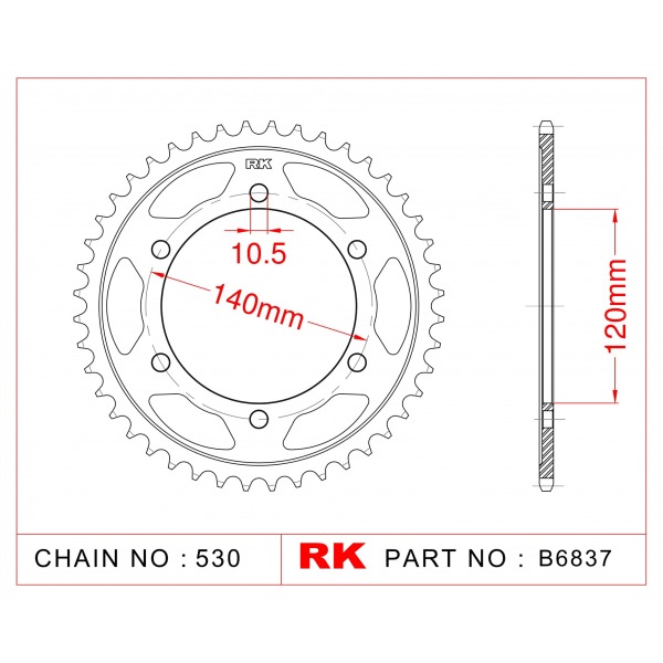 499-43 SPROCKET-REAR(P)