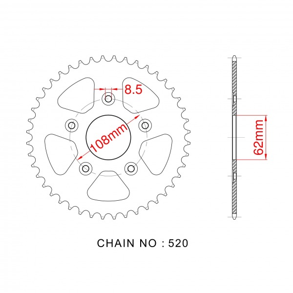 701-42C SPROCKET REAR(P)