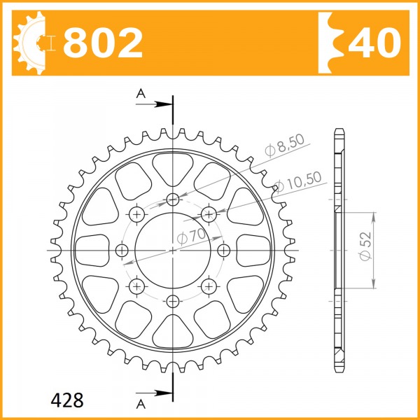 802-40 SPROCKET-REAR END OF LINE
