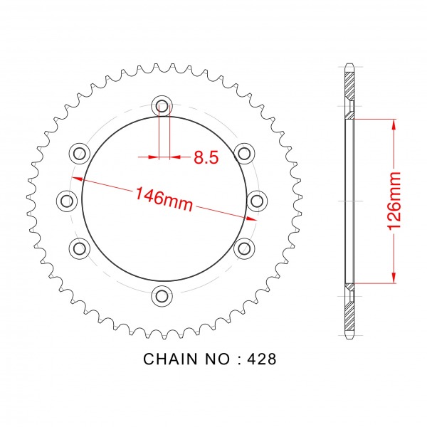 805-45 SPROCKET-REAR (P)