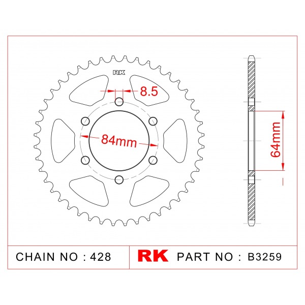 809-47 SPROCKET-REAR