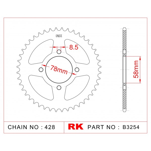 810-47 SPROCKET-REAR (P)