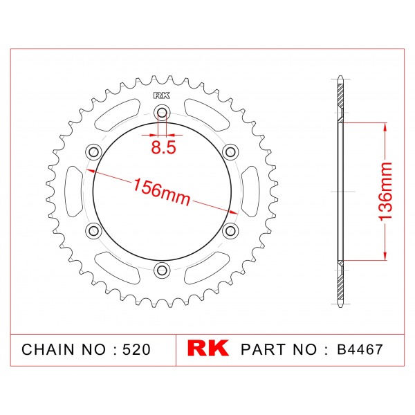 822-43 SPROCKET-REAR(P)