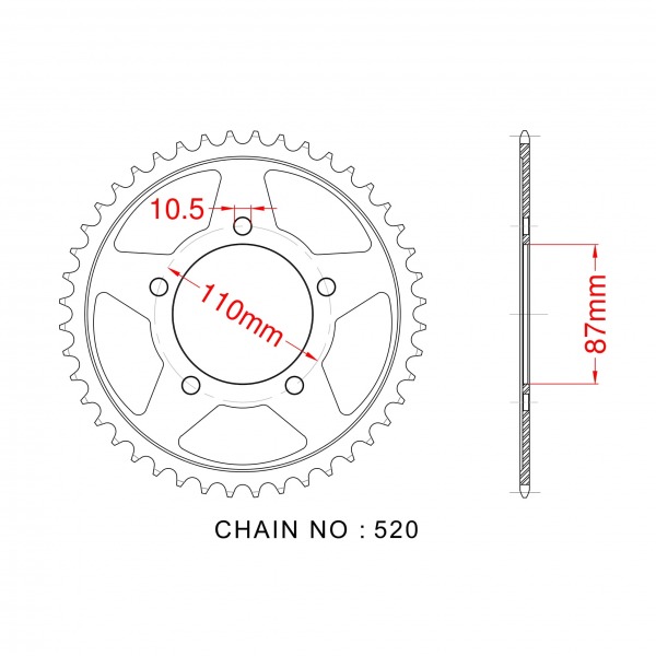 823-49 SPROCKET-REAR (P) END OF LINE