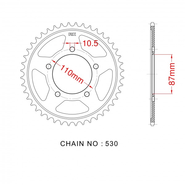 829-43 SPROCKET-REAR(P)