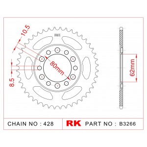 842-45 SPROCKET-REAR (JT N.A.)