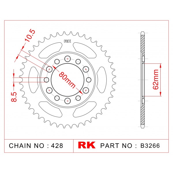 842-45 SPROCKET-REAR (JT N.A.)