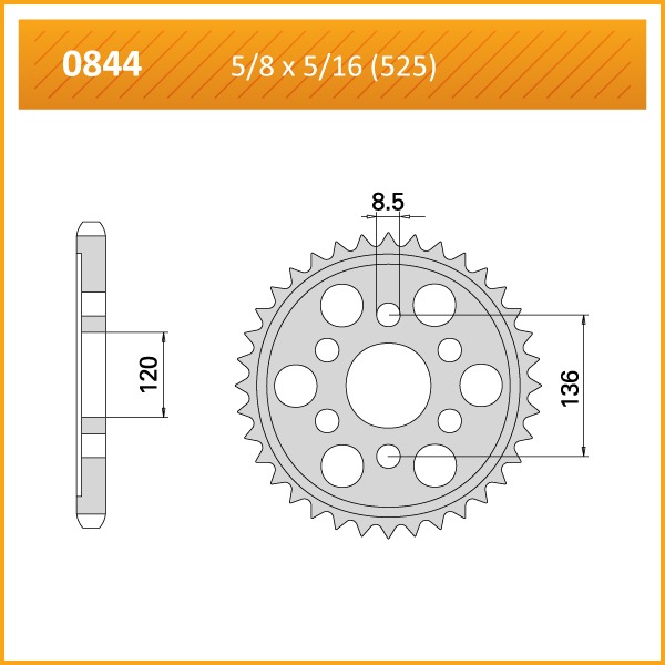 844-41C SPROCKET-REAR (JT N.A.)