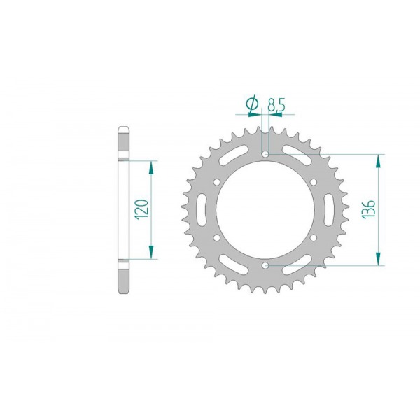 846-45C SPROCKET-REAR(P)