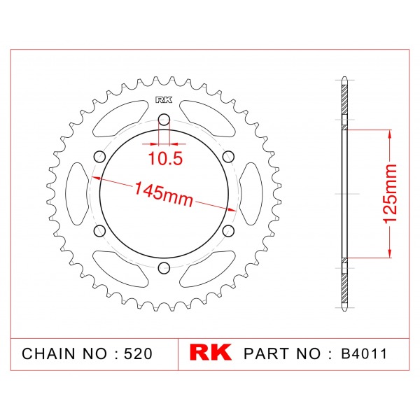 855-45 SPROCKET REAR(P)