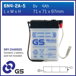GS Battery - 6N42A5 (DC)(Equiv. 6N42A2)