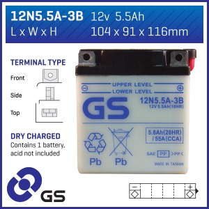 GS Battery 12N55A3B(DC)