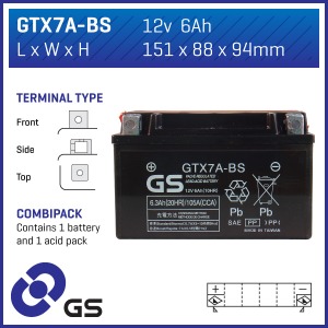 GS Battery GTX7ABS(CP) (Acid pack) GS Battery GTX7ABS(CP) (Acid pack)