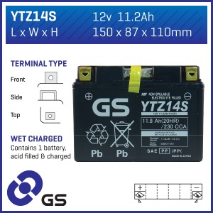 GS Battery GS-YTZ14S Sealed (WC) GS Battery GS-YTZ14S Sealed (WC)