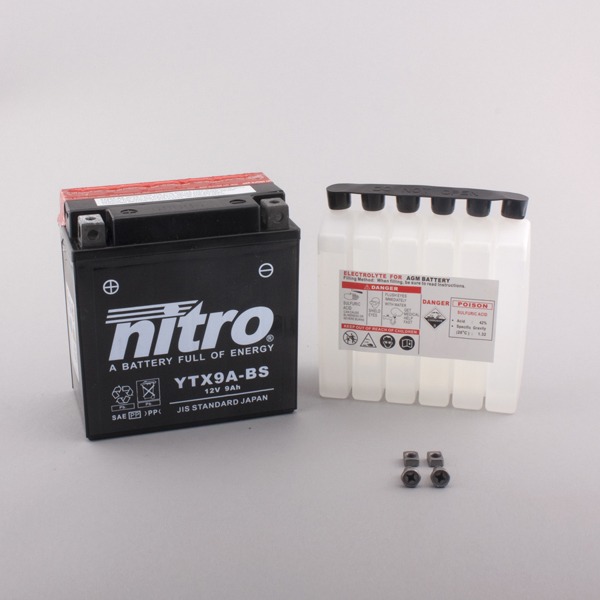 NITRO BATTERY YTX9A-BS AGM open with acid pack (GTX9A-BS)