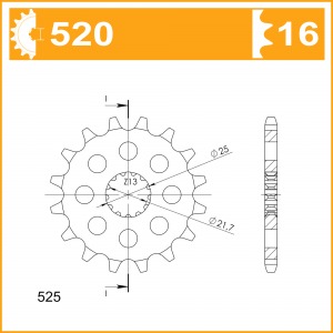 520-16KM SPROCKET-FRONT-520