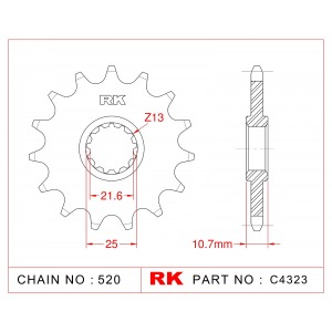 584-16KM SPROCKET-FRONT-520 CHAIN (JT1595)