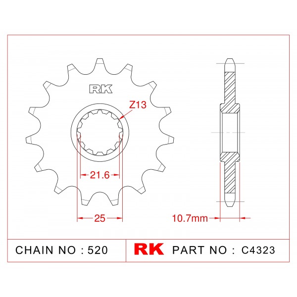 584-16KM SPROCKET-FRONT-520 CHAIN (JT1595)