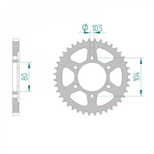 2031-40ED SPROCKET-REAR-ALLOY