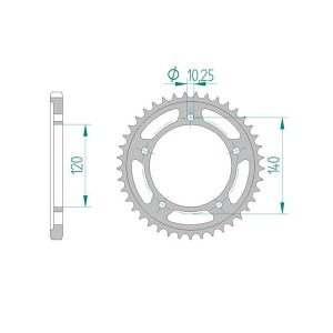 2070-42ED SPROCKET-REAR-ALLOY