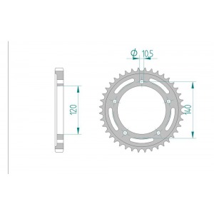 2079-42ED SPROCKET-REAR-ALLOY