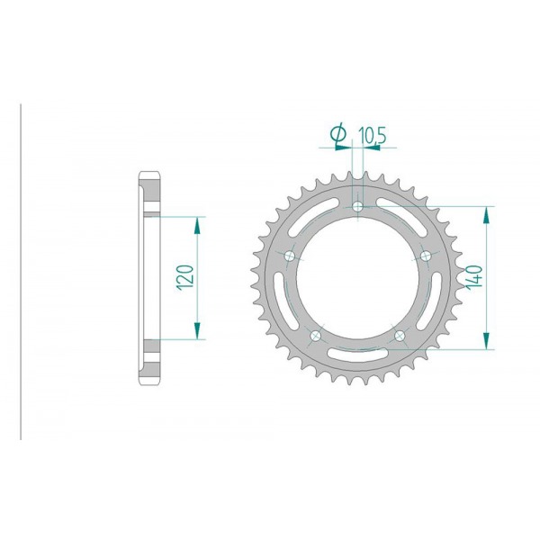 2079-42ED SPROCKET-REAR-ALLOY